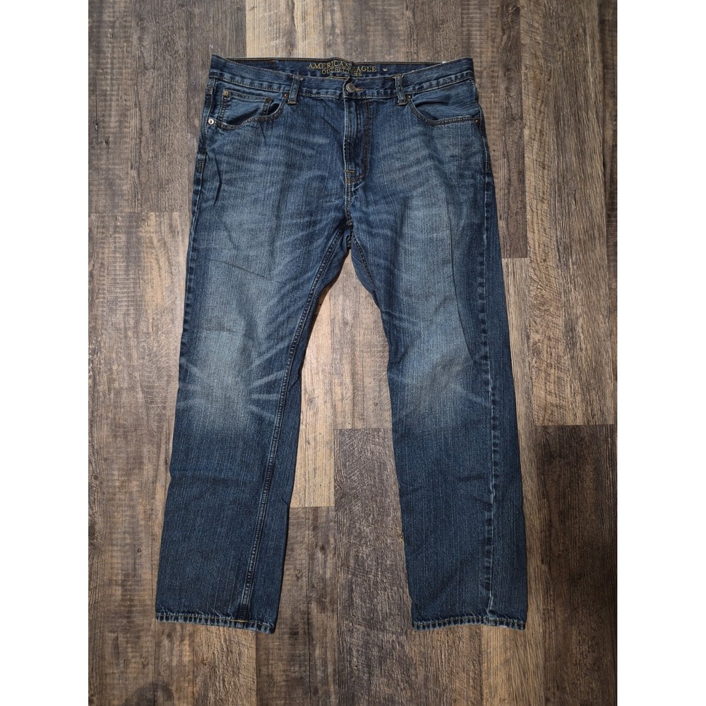 American Eagle Outfitters Mens 36x32 Slim Straight Jeans Denim Medium Wash